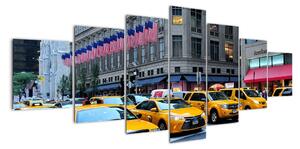 Moderní obraz - žluté taxi (210x100cm)