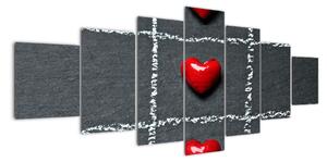 Šachovnice s červenými srdci (210x100cm)