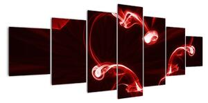 Abstraktní obraz - červené srdce (210x100cm)