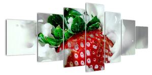 Obraz jahody v jogurtu (210x100cm)