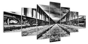 Železnice, koleje - obraz na zeď (210x100cm)
