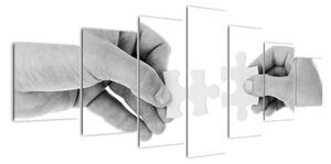 Černobílý obraz - puzzle (210x100cm)