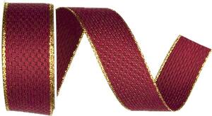 Stuha tkaná Luxe Shine – Burgundy vínová 25mm x 3m (11,-Kč/m)