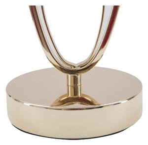 Bílá stolní lampa s konstrukcí ve zlaté barvě Mauro Ferretti Flush