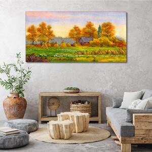 Obraz na plátně Obraz na plátně Podzimní malba vesnice