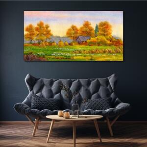 Obraz na plátně Obraz na plátně Podzimní malba vesnice