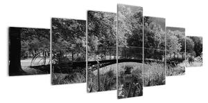 Černobílý most - obraz (210x100cm)