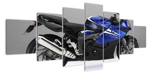 Obraz modrého motocyklu (210x100cm)