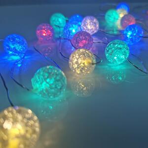 ACA DECOR LED vánoční/dekorační girlanda - RGB kuličky, RGB barva, 200 cm, IP20, 2xAA