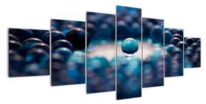 Obraz modré skleněné kuličky (210x100cm)