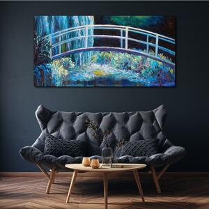 Obraz na plátně Obraz na plátně Malování most květiny