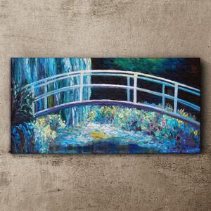 Obraz na plátně Obraz na plátně Malování most květiny