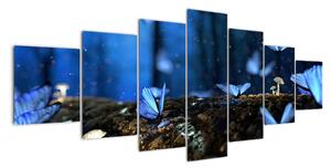 Obraz - modří motýli (210x100cm)