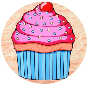 Tutumi Plážový ručník Muffin cupcake 150cm modrý