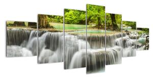Obraz lesních vodopádů (210x100cm)