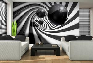 3D Fototapeta Černobílá abstrakce papír 254 x 184 cm