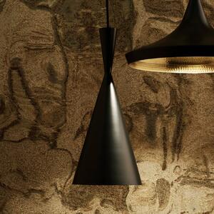 Tom Dixon Beat Tall LED závěsné světlo, černá, stmívatelný, Černá, Obývací pokoj / jídelna, Mosaz, Design