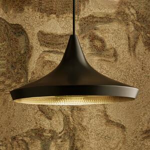 Tom Dixon Beat Wide LED závěsné světlo, černá, stmívatelný, Černá, Obývací pokoj / jídelna, Mosaz, Design