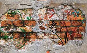 Fototapeta Graffitti on the brick wall papír 254 x 184 cm