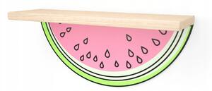 Like IT Nástěnná dřevěná polička meloun 40cmx18cmx11,5cm růžová