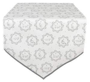 Bílý bavlněný běhoun se vzorem kočiček Lovely Grey Cats – 50x160 cm