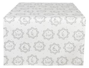 Bílý bavlněný běhoun se vzorem kočiček Lovely Grey Cats – 50x140 cm