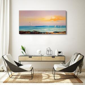 Obraz na plátně Obraz na plátně Abstrakce pobřeží vlny