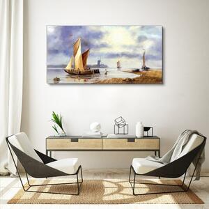 Obraz na plátně Obraz na plátně Malování lodi rybář