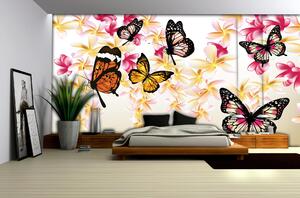 Fototapeta Butterflies on the tree vlies 208 x 146 cm