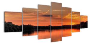 Západ slunce na jezeře, obraz (210x100cm)