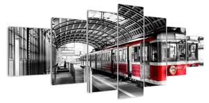 Vlakové nádraží - moderní obraz (210x100cm)