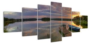 Obrázek jezera se západem slunce (210x100cm)