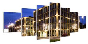 Osvětlené budovy - obraz (210x100cm)