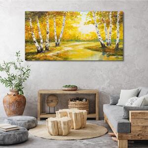 Obraz na plátně Obraz na plátně malování lesních stromů