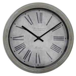 Šedé nástěnné hodiny ve vintage stylu s nápisem London – 30x4 cm