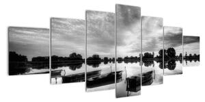 Lodě na jezeře - obraz (210x100cm)