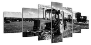 Černobílý obraz traktoru (210x100cm)
