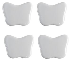 Sada 4 ks bílá keramická úchytka ve tvaru motýlka – 4x3 cm