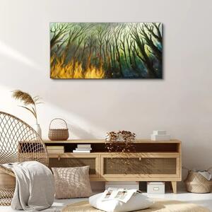 Obraz na plátně Obraz na plátně Malování lesní strom oheň