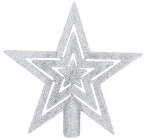 Bestent Špic na vánoční stromek - hvězda 20cm Stříbrná