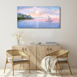 Obraz na plátně Obraz na plátně Aquarelle Boat Sea