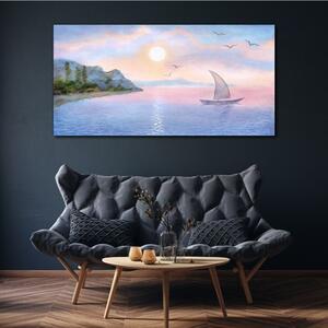 Obraz na plátně Obraz na plátně Aquarelle Boat Sea