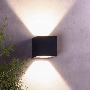 Deko-Light Venkovní nástěnné svítidlo LED Jabbah, tmavě šedé, nahoru/dolů, Hliník / šedá / zinek, Hliník, Moderní, Nástěnné svítidlo / světlem dolů