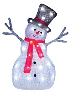 ACA Lighting LED vánoční sněhulák s kloboukem, 45 cm, venkovní i vnitřní, studená bílá