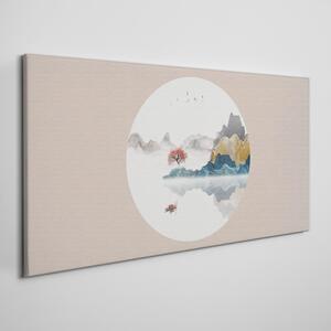 Obraz na plátně Obraz na plátně Abstrakce Jezero hory