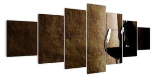 Láhev vína - moderní obraz (210x100cm)
