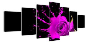 Abstraktní obraz růže - obraz (210x100cm)