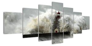 Maják na moři - obraz (210x100cm)