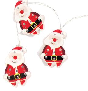 ACA Lighting LED vánoční girlanda - Santa, teplá bílá, 3x baterie AA, 160 cm, IP20
