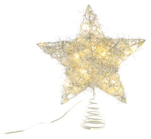 ACA Lighting LED vánoční hvězda, teplá bílá, 3xAA, IP20, stříbrná barva